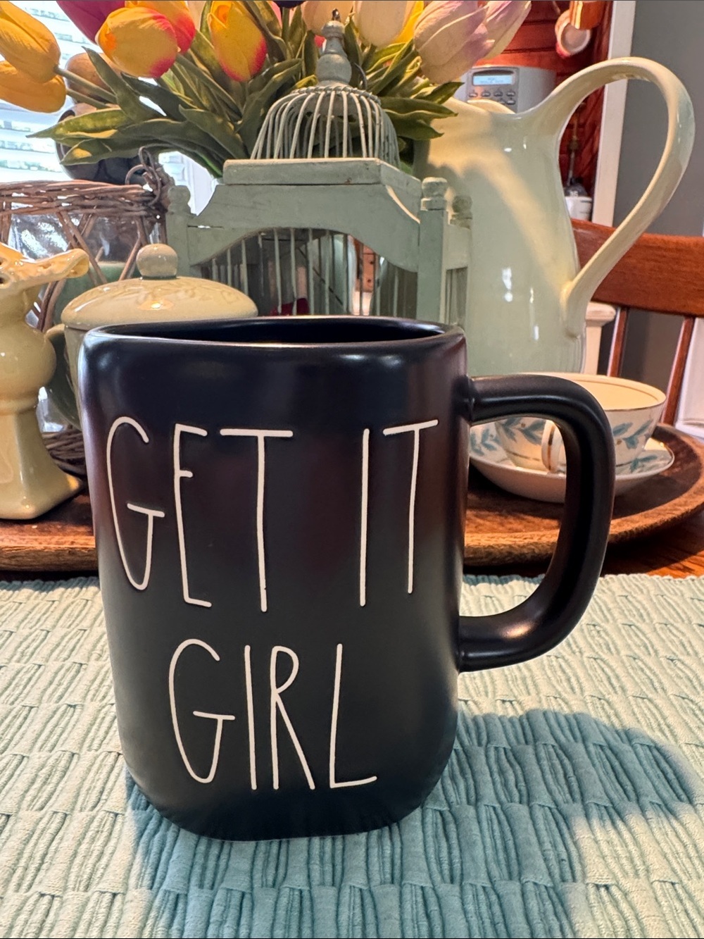Rae Dunn black mug  “GET IT GIRL”